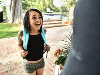 Tiny Holly Hendrix is too diminutive and tiny to take any responsibility for anything. She lost her keys and didn't want her parents to find out. She went to her adorable neighbors house to wait them out. Once there her rosy pucker embarked longing her ne