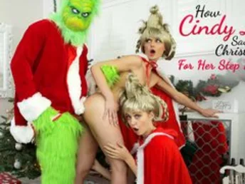 Cindy Lou Who and her adopted sister, Step-Sister Who are sleeping peacefully as the Grinch creeps in to steal their Christmas introduces. The noise from the Grinch wakes the sisters, who think it might be Santa. They race from their beds, still in their 
