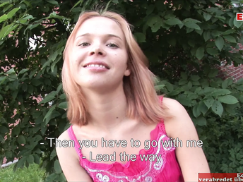 Slender 18yo light-haired Teenie with smallish tits in a unexperienced audition