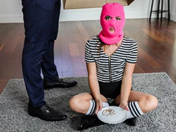 Petite Ava Eden puts on a hot pink mask and goes sneaking around her neighbor's house, so our stud hatches a daring plan to catch her in the act. Now, it's time for Ava to learn a valuable lesson. Sometimes, bad dolls get caught!