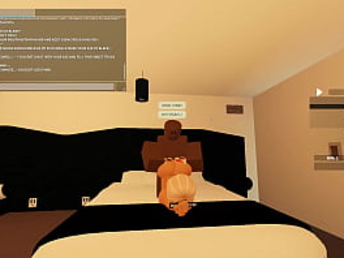 Roblox Porn: Blacked mega-bitch goes wild with raunchy ass-fuck & deep throating