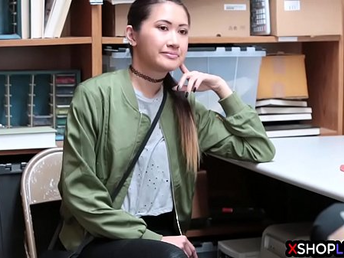 Japanese teenie suspected and ravaged by a mall cops hard cock