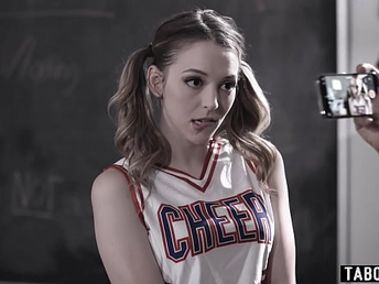 Cheerleader teen Lily Larimar complimented by her much elderly teacher Ryan Driller