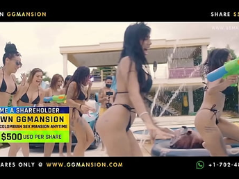 Brunette cheerleaders perform super-hot choreography GGMansion