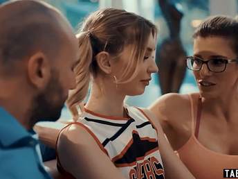 Coach wife brings in tiny teen cheerleader for husband