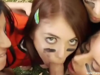 Killer Time With Football And Cheerleaders Enjoying