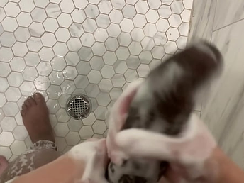 Wild Stepdaughter listens to stepparent bang her mom to sleep then sneaks into the bathroom to douche with him