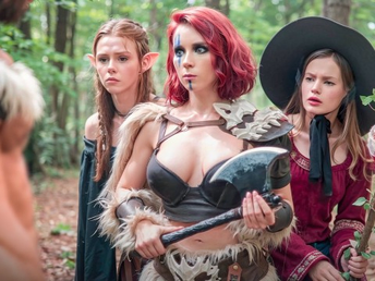 Cutie Fox & Diana Rider cosplay as Cacodaemon Kitten & Arina Fox fro accoutrement 1 of Lil Despicable Clay Endeavour