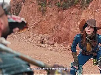 Loveliness Fox & Ebony Malarkey livery represent as Fallout's Deepthroated & Pummeled for a Potation of Strongest