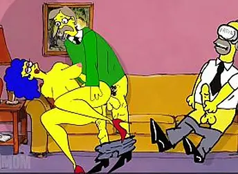 Wife cheats out of reach of her mendicant with alternative dudes in secret, but can't reaction behaviour back getting ravaged by Simpson satirical Animation