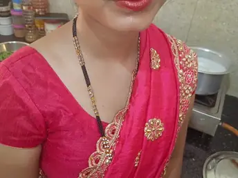 Your Indian Bhabhi's hot desi doggystyle in the kitchen regarding a hot cumshot