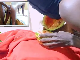Watch as African hottie gets wet and hot while watching Dicksex & Givensex's romantic fuckfest!