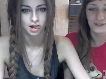 Youthfull girlfriends posing on webcam